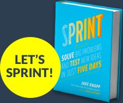 Design Sprint Buch. Motto: Sprint with us
